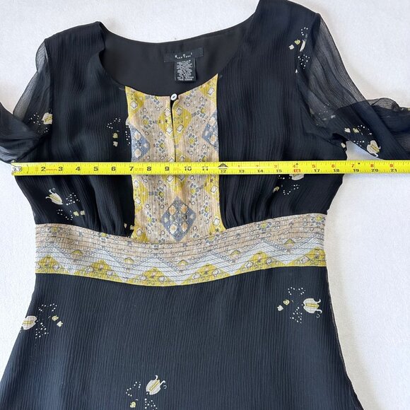 ECI New York Silk Y2K Empire Waist Long Sleeve Top Size M Fairy Feminine Sheer - Picture 11 of 14